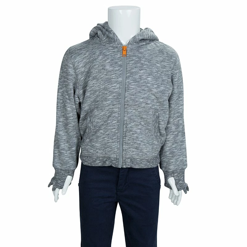 Cheap 🤩 Stella McCartney Kids Grey Slub Knit Bear Hood Detail Zip Front Jacket 4 Yrs For Kids ✔️ 4 Cheap 🤩 Stella McCartney Kids Grey Slub Knit Bear Hood Detail Zip Front Jacket 4 Yrs For Kids ✔️ - Image 2