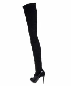 Buy ✔️ Stella McCartney Black Patent Leather And Suede Over The Knee 🥾 Boots Size 37.5 For Men 😍 -Stella McCartney Shop luxury men stella mccartney new shoes p12728 003