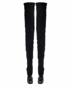 Buy ✔️ Stella McCartney Black Patent Leather And Suede Over The Knee 🥾 Boots Size 37.5 For Men 😍 -Stella McCartney Shop luxury men stella mccartney new shoes p12728 004