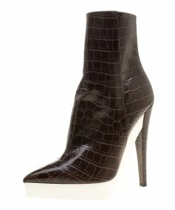 Top 10 🥰 Stella McCartney Brown Croc Embossed Ankle 🥾 Boots Size 39 For Men 🤩