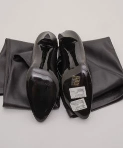 Coupon 😉 Stella McCartney Black Leather 'Leibovitz' Over The Knee 🥾 Boots Size 40 For Men 😉 -Stella McCartney Shop luxury men stella mccartney used shoes p37386 006