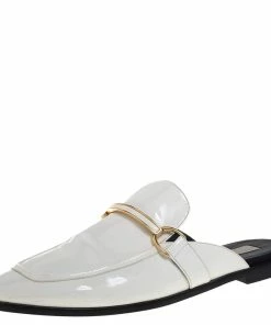 Flash Sale ⌛ Stella McCartney White Faux Leather Holzer Slip On Loafers Size 41 For Men 🔔