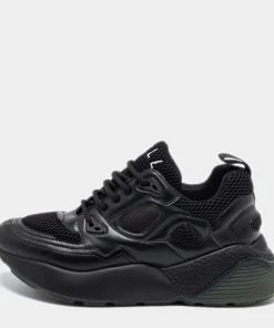 Best reviews of 🎉 Stella McCartney Black Faux Leather And Mesh Low-Top 👟 Sneakers Size 42 For Men 🎁