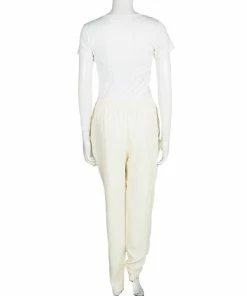 Cheapest 😀 Stella McCartney Cream Silk Floral Lurex Jacquard Christine Pants M For 👩 Women 💯 -Stella McCartney Shop luxury women stella mccartney new clothes p101958 0003