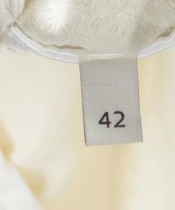 Cheapest 😀 Stella McCartney Cream Silk Floral Lurex Jacquard Christine Pants M For 👩 Women 💯 -Stella McCartney Shop luxury women stella mccartney new clothes p101958 0006