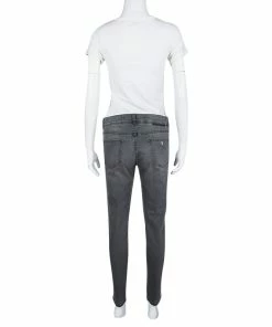 Hot Sale 🧨 Stella McCartney Grey Washed Denim Crystal Embellished Ankle Grazer 👖 Jeans M For 👩 Women ⌛ -Stella McCartney Shop luxury women stella mccartney new clothes p108612 003