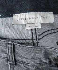 Hot Sale 🧨 Stella McCartney Grey Washed Denim Crystal Embellished Ankle Grazer 👖 Jeans M For 👩 Women ⌛ -Stella McCartney Shop luxury women stella mccartney new clothes p108612 005