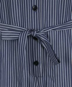 Brand new ⌛ Stella McCartney Navy Blue Striped Cotton Belted Jumpsuit M For 👩 Women ⌛ -Stella McCartney Shop luxury women stella mccartney new clothes p124618 004