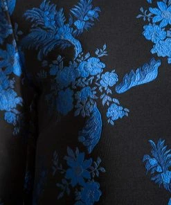 Cheap ✔️ Stella McCartney Black And Blue Floral Jacquard Long Sleeve Top S For 👩 Women 😉 -Stella McCartney Shop luxury women stella mccartney new clothes p158774 0004