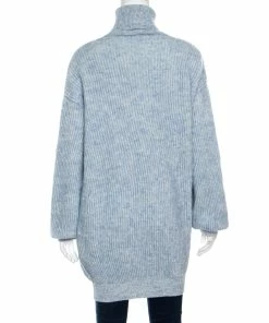 Promo ✔️ Stella McCartney Mottled Blue Wool And Mohair Blend Rib Knit Turtleneck Sweater L For 👩 Women ⭐ -Stella McCartney Shop luxury women stella mccartney new clothes p162172 001 scaled