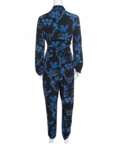 Discount 💯 Stella McCartney Black And Blue Floral Printed Silk Belted Natalia Jumpsuit S For 👩 Women ⌛ -Stella McCartney Shop luxury women stella mccartney new clothes p163635 001
