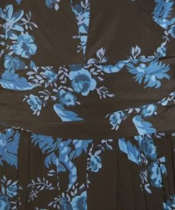 Cheapest 😀 Stella McCartney Black And Blue Floral Printed Silk Belted Natalia Jumpsuit M For 👩 Women ✔️ -Stella McCartney Shop luxury women stella mccartney new clothes p164632 007