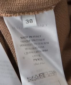 Wholesale 💯 Stella McCartney Brown Wool Contrast Silk Panel Asymmetric Cardigan S For 👩 Women 🎉 -Stella McCartney Shop luxury women stella mccartney new clothes p173065 002