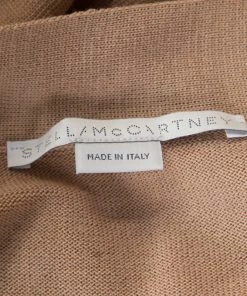 Wholesale 💯 Stella McCartney Brown Wool Contrast Silk Panel Asymmetric Cardigan S For 👩 Women 🎉 -Stella McCartney Shop luxury women stella mccartney new clothes p173065 004