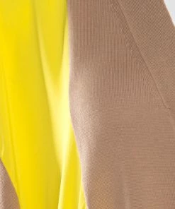 Wholesale 💯 Stella McCartney Brown Wool Contrast Silk Panel Asymmetric Cardigan S For 👩 Women 🎉 -Stella McCartney Shop luxury women stella mccartney new clothes p173065 007