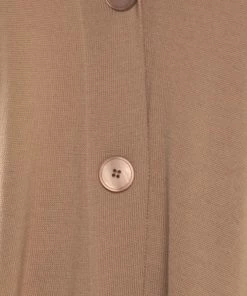 Wholesale 💯 Stella McCartney Brown Wool Contrast Silk Panel Asymmetric Cardigan S For 👩 Women 🎉 -Stella McCartney Shop luxury women stella mccartney new clothes p173065 008