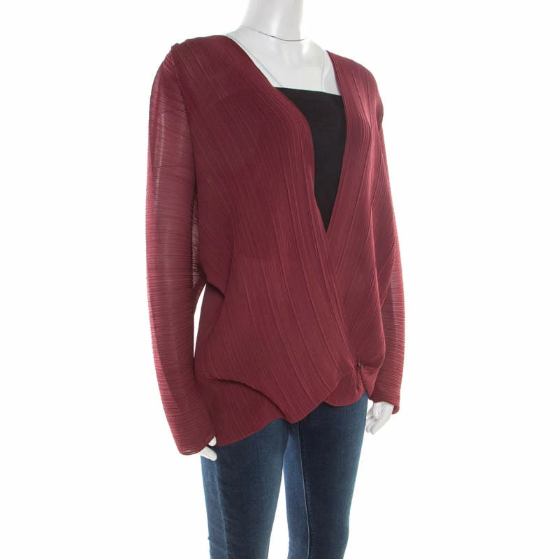 Buy ๐ฏ Stella McCartney Bordeaux Plisse Wrap Top S For ๐ฉ Women โ 4 Buy ๐ฏ Stella McCartney Bordeaux Plisse Wrap Top S For ๐ฉ Women โ - Image 2