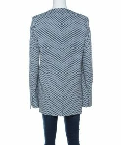 Cheapest 😍 Stella McCartney Blue & White Print Heavy Applique Detail Oversized Blazer M For 👩 Women 🎉 -Stella McCartney Shop luxury women stella mccartney new clothes p223521 006