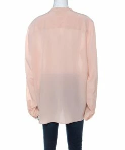 Best Pirce ⭐ Stella McCartney Pale Pink Silk Full Sleeve Rose Eva 👚 Shirt XL For 👩 Women ✔️ -Stella McCartney Shop luxury women stella mccartney new clothes p227242 001