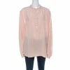 Best Pirce ⭐ Stella McCartney Pale Pink Silk Full Sleeve Rose Eva 👚 Shirt XL For 👩 Women ✔️ -Stella McCartney Shop luxury women stella mccartney new clothes p227242 007