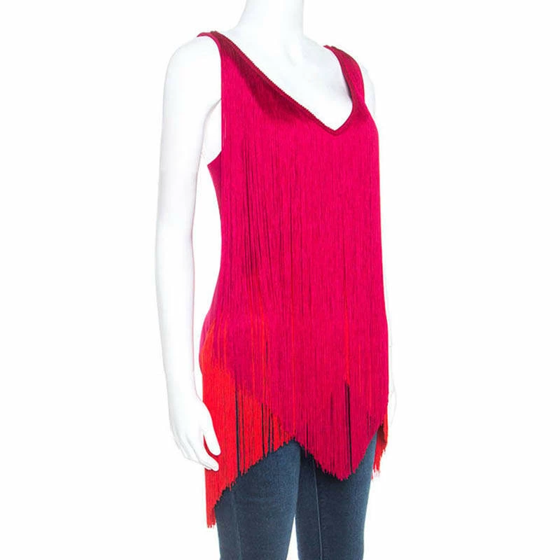 Best deal ๐ Stella McCartney Red Crepe Fringe Detail Sleeveless Top M For ๐ฉ Women ๐ 4 Best deal ๐ Stella McCartney Red Crepe Fringe Detail Sleeveless Top M For ๐ฉ Women ๐ - Image 2