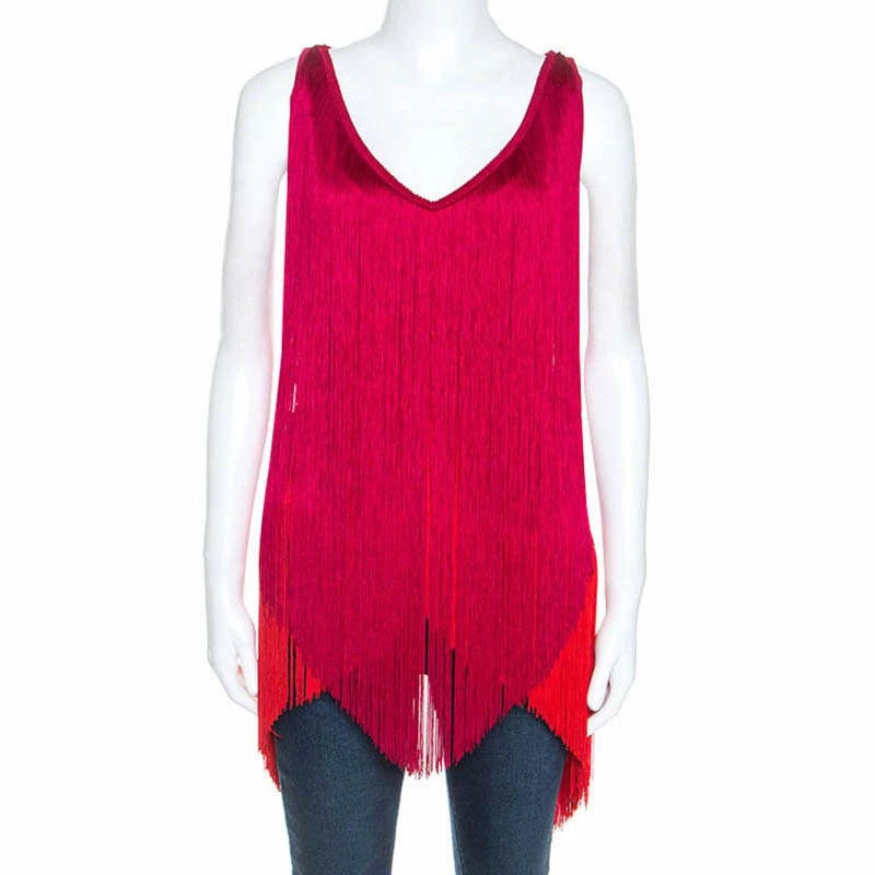 Best deal ๐ Stella McCartney Red Crepe Fringe Detail Sleeveless Top M For ๐ฉ Women ๐ 3 Best deal ๐ Stella McCartney Red Crepe Fringe Detail Sleeveless Top M For ๐ฉ Women ๐