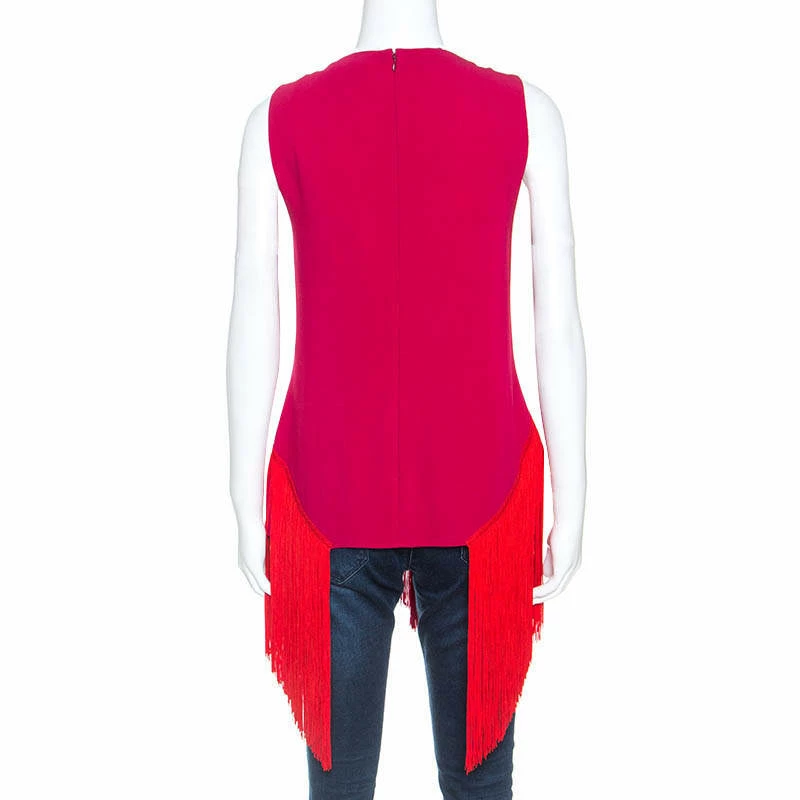 Best deal ๐ Stella McCartney Red Crepe Fringe Detail Sleeveless Top M For ๐ฉ Women ๐ 5 Best deal ๐ Stella McCartney Red Crepe Fringe Detail Sleeveless Top M For ๐ฉ Women ๐ - Image 3