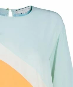 Cheapest 🔥 Stella McCartney Colorblock Chiffon Top L For 👩 Women 🛒 -Stella McCartney Shop luxury women stella mccartney new clothes p45554 004