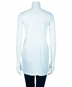 Budget 👍 Stella McCartney Cream Beaded Sleeveless Top M For 👩 Women 🎉 -Stella McCartney Shop luxury women stella mccartney new clothes p46707 003