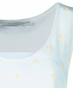 Budget 👍 Stella McCartney Cream Beaded Sleeveless Top M For 👩 Women 🎉 -Stella McCartney Shop luxury women stella mccartney new clothes p46707 004