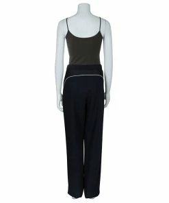 Promo 🔥 Stella McCartney Navy Blue Contrast Piping Pants M For 👩 Women ⌛ -Stella McCartney Shop luxury women stella mccartney new clothes p48661 003