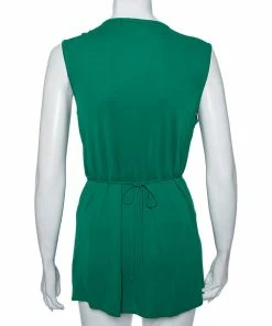 Flash Sale 😀 Stella McCartney Green Jersey Pleated Front Detail Top M For 👩 Women 😍 -Stella McCartney Shop luxury women stella mccartney new clothes p493220 003