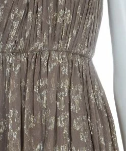 New 😉 Stella McCartney Brown Lurex Infused Crinkled Silk Cocktail 👗 Dress S For 👩 Women 💯 -Stella McCartney Shop luxury women stella mccartney new clothes p56757 007