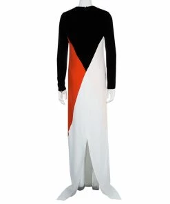 Discount ❤️ Stella McCartney Colorblock Velvet And Crepe Long Sleeve Maxi 👗 Dress S For 👩 Women 👏 -Stella McCartney Shop luxury women stella mccartney new clothes p57063 003