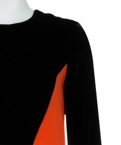 Discount ❤️ Stella McCartney Colorblock Velvet And Crepe Long Sleeve Maxi 👗 Dress S For 👩 Women 👏 -Stella McCartney Shop luxury women stella mccartney new clothes p57063 004