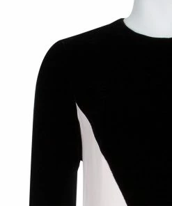 Discount ❤️ Stella McCartney Colorblock Velvet And Crepe Long Sleeve Maxi 👗 Dress S For 👩 Women 👏 -Stella McCartney Shop luxury women stella mccartney new clothes p57063 005