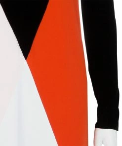 Discount ❤️ Stella McCartney Colorblock Velvet And Crepe Long Sleeve Maxi 👗 Dress S For 👩 Women 👏 -Stella McCartney Shop luxury women stella mccartney new clothes p57063 007