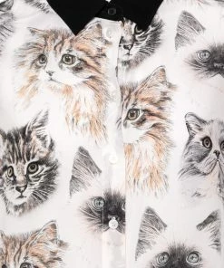 Buy 🎉 Stella McCartney Multicolored Cat Print Silk Wilson 👚 Shirt M For 👩 Women 👏 -Stella McCartney Shop luxury women stella mccartney new clothes p584657 007