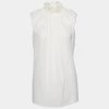 Best Sale 🎉 Stella McCartney Cream Silk Ruffled Yvonne Sleeveless Blouse S For 👩 Women ✔️ 2 Best Sale 🎉 Stella McCartney Cream Silk Ruffled Yvonne Sleeveless Blouse S For 👩 Women ✔️ -Stella McCartney Shop luxury women stella mccartney new clothes p653511 002