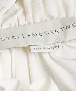 Best Sale 🎉 Stella McCartney Cream Silk Ruffled Yvonne Sleeveless Blouse S For 👩 Women ✔️ -Stella McCartney Shop luxury women stella mccartney new clothes p653511 004