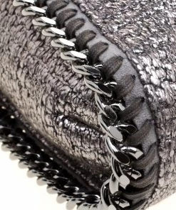 Discount ❤️ Stella McCartney Metallic Silver Boucle Fabric Small Falabella Tote For 👩 Women 🤩 -Stella McCartney Shop luxury women stella mccartney new handbags p114979 010