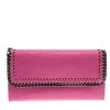 Cheap 🔥 Stella McCartney Pink Faux Suede Falabella Flap Wallet For 👩 Women 😀 -Stella McCartney Shop luxury women stella mccartney new handbags p115051 001