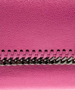 Cheap 🔥 Stella McCartney Pink Faux Suede Falabella Flap Wallet For 👩 Women 😀 -Stella McCartney Shop luxury women stella mccartney new handbags p115051 005