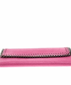 Cheap 🔥 Stella McCartney Pink Faux Suede Falabella Flap Wallet For 👩 Women 😀 -Stella McCartney Shop luxury women stella mccartney new handbags p115051 006