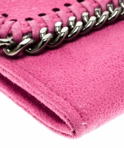 Cheap 🔥 Stella McCartney Pink Faux Suede Falabella Flap Wallet For 👩 Women 😀 -Stella McCartney Shop luxury women stella mccartney new handbags p115051 009