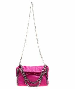 Discount ❤️ Stella McCartney Metallic Pink Faux Leather Mini Falabella Tote For 👩 Women 🎉 -Stella McCartney Shop luxury women stella mccartney new handbags p115080 0004