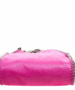 Discount ❤️ Stella McCartney Metallic Pink Faux Leather Mini Falabella Tote For 👩 Women 🎉 -Stella McCartney Shop luxury women stella mccartney new handbags p115080 0007