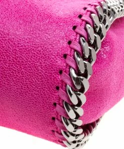 Discount ❤️ Stella McCartney Metallic Pink Faux Leather Mini Falabella Tote For 👩 Women 🎉 -Stella McCartney Shop luxury women stella mccartney new handbags p115080 0011