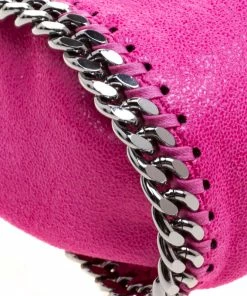 Discount ❤️ Stella McCartney Metallic Pink Faux Leather Mini Falabella Tote For 👩 Women 🎉 -Stella McCartney Shop luxury women stella mccartney new handbags p115080 0012