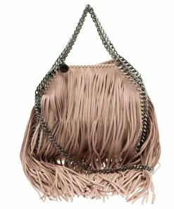 Discount ✨ Stella McCartney Beige Faux Leather Small Falabella Fringe Tote For 👩 Women ❤️